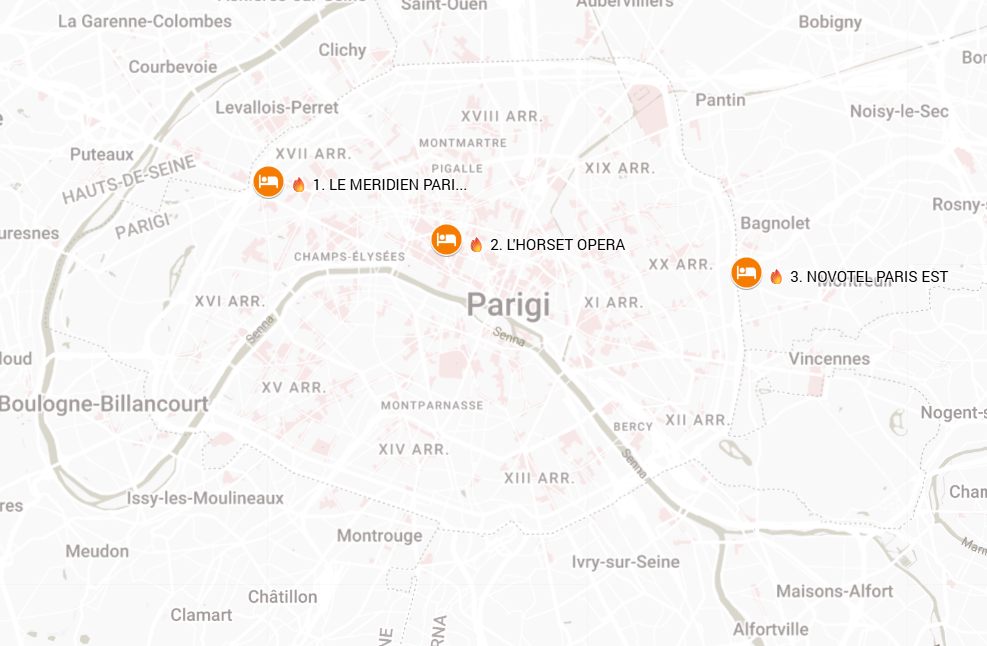 Mappa Hotel Capodanno Parigi