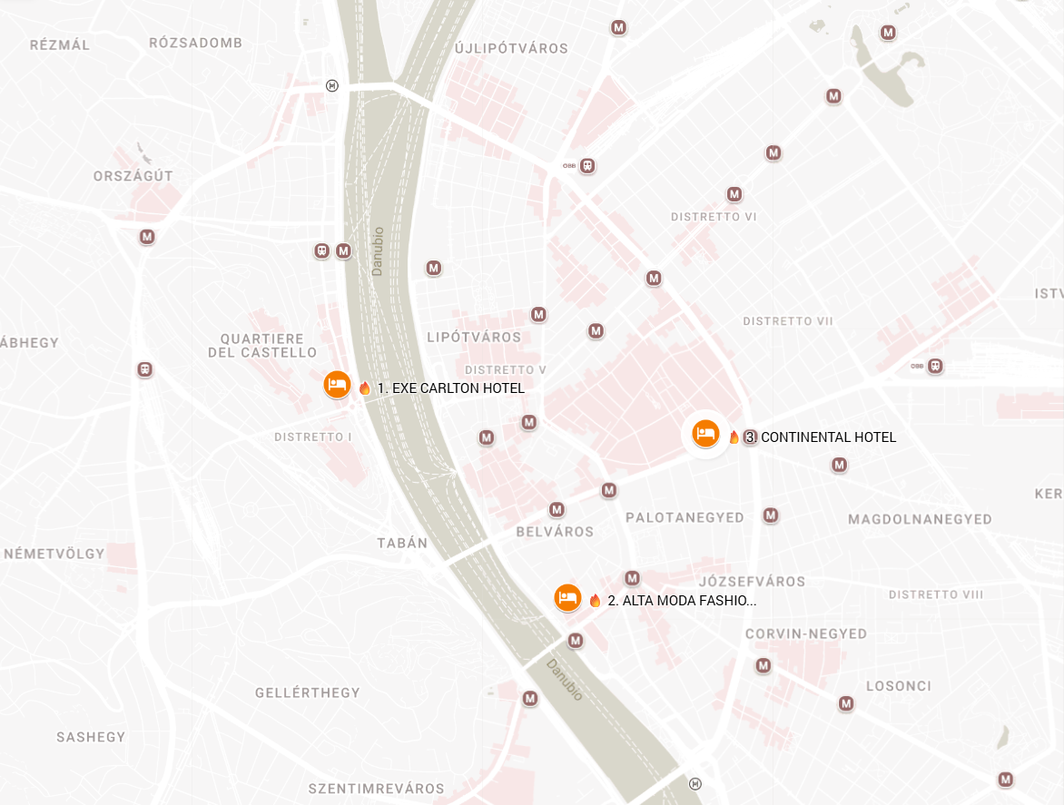 Mappa Hotel Capodanno Budapest